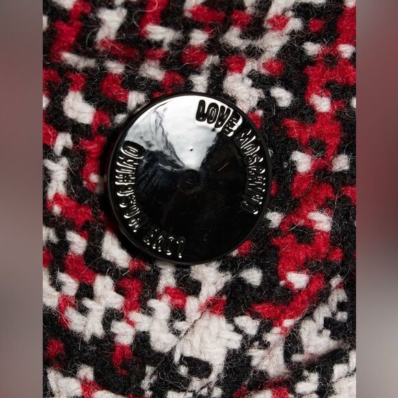 Love Moschino Double Breasted Wool Blend Coat in Check Tweed NWT Size 40 - Picture 6 of 12